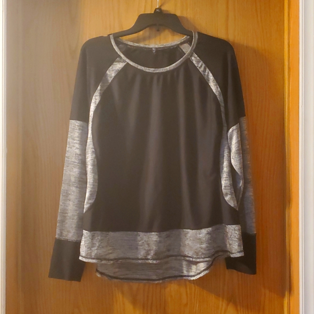 MTA Sport Athletic Long Sleeve; Black & Silver; 2X